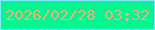 文字の大きさ：1、枠の色：80eafd、背景の色：00f892、文字の色：edb079 無料ブログパーツのブログ時計