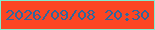 文字の大きさ：1、枠の色：80edd0、背景の色：fc4623、文字の色：30679e 無料ブログパーツのブログ時計