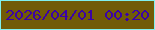 文字の大きさ：1、枠の色：80f0ee、背景の色：715b07、文字の色：3b03a7 無料ブログパーツのブログ時計