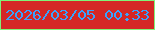 文字の大きさ：1、枠の色：80f278、背景の色：d52726、文字の色：39a2fe 無料ブログパーツのブログ時計