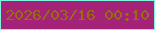 文字の大きさ：1、枠の色：80f2de、背景の色：a42378、文字の色：966d12 無料ブログパーツのブログ時計