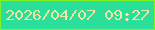 文字の大きさ：5、枠の色：80f325、背景の色：29df9a、文字の色：f5e59f 無料ブログパーツのブログ時計