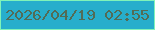 文字の大きさ：1、枠の色：80f3b9、背景の色：27aecc、文字の色：526b56 無料ブログパーツのブログ時計
