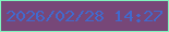 文字の大きさ：2、枠の色：80f5bf、背景の色：774778、文字の色：416ace 無料ブログパーツのブログ時計