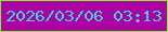 文字の大きさ：4、枠の色：80f628、背景の色：ab02a4、文字の色：40d1da 無料ブログパーツのブログ時計