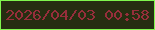 文字の大きさ：1、枠の色：80f74d、背景の色：262e11、文字の色：962e3b 無料ブログパーツのブログ時計