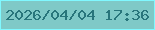 文字の大きさ：4、枠の色：80f8ff、背景の色：7fc9c7、文字の色：28757b 無料ブログパーツのブログ時計