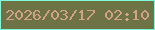 文字の大きさ：5、枠の色：80fadc、背景の色：6e7346、文字の色：d1a189 無料ブログパーツのブログ時計