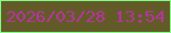 文字の大きさ：5、枠の色：80fd87、背景の色：635b27、文字の色：b733a2 無料ブログパーツのブログ時計