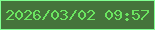 文字の大きさ：5、枠の色：80ff91、背景の色：45743b、文字の色：6be560 無料ブログパーツのブログ時計