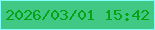 文字の大きさ：2、枠の色：80fffa、背景の色：42c885、文字の色：06a312 無料ブログパーツのブログ時計