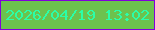 文字の大きさ：2、枠の色：8100db、背景の色：6cc24e、文字の色：2bfea8 無料ブログパーツのブログ時計