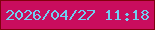 文字の大きさ：2、枠の色：81010e、背景の色：c90d5e、文字の色：6fcff1 無料ブログパーツのブログ時計