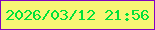 文字の大きさ：4、枠の色：8102c2、背景の色：f7f575、文字の色：00e23a 無料ブログパーツのブログ時計