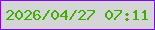 文字の大きさ：2、枠の色：8106e8、背景の色：d4d6d5、文字の色：3eae03 無料ブログパーツのブログ時計