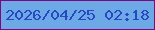文字の大きさ：3、枠の色：81077f、背景の色：6da8e7、文字の色：2848c2 無料ブログパーツのブログ時計