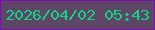 文字の大きさ：1、枠の色：810ab8、背景の色：5d4666、文字の色：11d486 無料ブログパーツのブログ時計