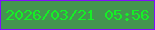 文字の大きさ：4、枠の色：810efc、背景の色：449550、文字の色：15ef26 無料ブログパーツのブログ時計