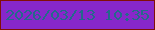 文字の大きさ：5、枠の色：810f07、背景の色：8727ca、文字の色：24698b 無料ブログパーツのブログ時計