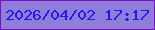 文字の大きさ：5、枠の色：810fc5、背景の色：8f7ed9、文字の色：2816ef 無料ブログパーツのブログ時計
