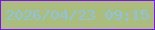 文字の大きさ：3、枠の色：810ff6、背景の色：aabd7d、文字の色：8bc2e7 無料ブログパーツのブログ時計