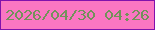文字の大きさ：4、枠の色：8111ac、背景の色：fa76c2、文字の色：72925a 無料ブログパーツのブログ時計