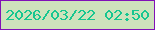 文字の大きさ：5、枠の色：8111b7、背景の色：cee2bc、文字の色：17c690 無料ブログパーツのブログ時計