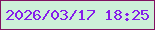 文字の大きさ：4、枠の色：811261、背景の色：cdf0d8、文字の色：851dea 無料ブログパーツのブログ時計