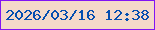 文字の大きさ：3、枠の色：8114f4、背景の色：f4d9ca、文字の色：054eb0 無料ブログパーツのブログ時計