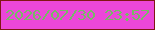 文字の大きさ：3、枠の色：811614、背景の色：ec47d9、文字の色：77b966 無料ブログパーツのブログ時計