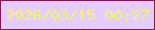 文字の大きさ：2、枠の色：811659、背景の色：e4cefe、文字の色：faf45c 無料ブログパーツのブログ時計