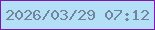 文字の大きさ：4、枠の色：8116ae、背景の色：b3e0f6、文字の色：738399 無料ブログパーツのブログ時計