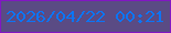 文字の大きさ：4、枠の色：8117c2、背景の色：5a4b84、文字の色：0d74f4 無料ブログパーツのブログ時計