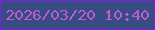 文字の大きさ：3、枠の色：811de2、背景の色：364c83、文字の色：be5bd3 無料ブログパーツのブログ時計