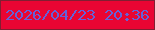 文字の大きさ：2、枠の色：811e32、背景の色：e90533、文字の色：6561d9 無料ブログパーツのブログ時計