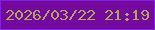 文字の大きさ：3、枠の色：811fe3、背景の色：730a9d、文字の色：b0a75f 無料ブログパーツのブログ時計