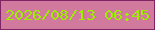 文字の大きさ：2、枠の色：812465、背景の色：d2799e、文字の色：9eed00 無料ブログパーツのブログ時計