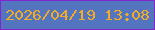 文字の大きさ：4、枠の色：8126cc、背景の色：5374be、文字の色：f1ab27 無料ブログパーツのブログ時計