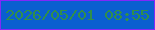 文字の大きさ：2、枠の色：8128f9、背景の色：0a5fd0、文字の色：308f4b 無料ブログパーツのブログ時計