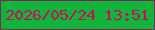 文字の大きさ：4、枠の色：812a4f、背景の色：10b33b、文字の色：cd1158 無料ブログパーツのブログ時計