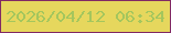 文字の大きさ：1、枠の色：812a64、背景の色：e6d75d、文字の色：a4c65d 無料ブログパーツのブログ時計