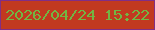 文字の大きさ：5、枠の色：812e86、背景の色：c13920、文字の色：72b543 無料ブログパーツのブログ時計