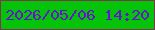 文字の大きさ：5、枠の色：81354d、背景の色：04c40a、文字の色：6513cc 無料ブログパーツのブログ時計