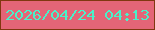 文字の大きさ：5、枠の色：813710、背景の色：e46577、文字の色：48f2ca 無料ブログパーツのブログ時計