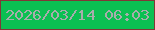 文字の大きさ：3、枠の色：813736、背景の色：0bc052、文字の色：a7adab 無料ブログパーツのブログ時計