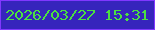文字の大きさ：3、枠の色：8137ff、背景の色：3624bc、文字の色：4be041 無料ブログパーツのブログ時計
