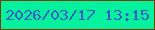 文字の大きさ：2、枠の色：813a03、背景の色：04f29d、文字の色：395ec5 無料ブログパーツのブログ時計