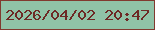 文字の大きさ：1、枠の色：813a2f、背景の色：90c3a7、文字の色：6d2925 無料ブログパーツのブログ時計