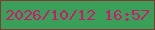 文字の大きさ：2、枠の色：813b34、背景の色：3a9f58、文字の色：d0176d 無料ブログパーツのブログ時計
