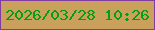 文字の大きさ：2、枠の色：813ca1、背景の色：caa15c、文字の色：049f0f 無料ブログパーツのブログ時計
